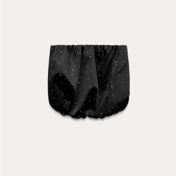 ZARA STRAPLESS BALLOON EMBELLISHED TOP - Picture 10 of 14